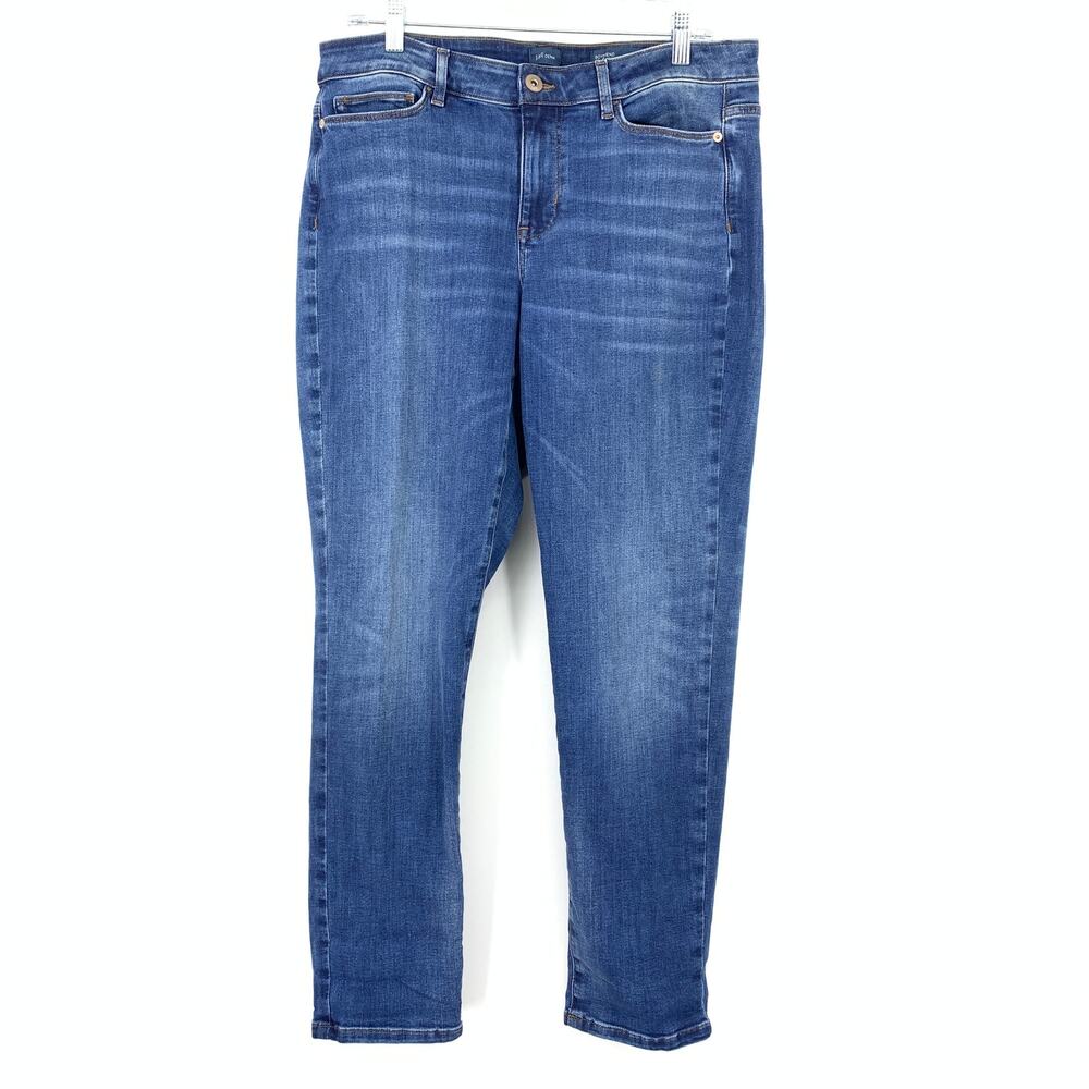 J. Jill Denim Boyfriend Jeans Straight Leg Ankle Womens Sz 12P Medium Wash